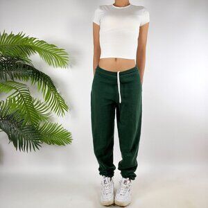 Vintage 90s Jerzees Green Casual Lounge High Waisted Sweatpants Joggers / L